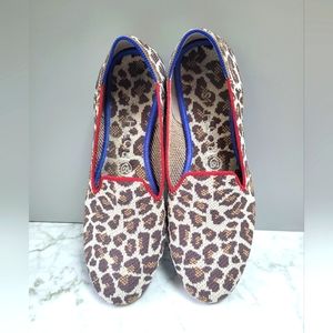 Rothy's Mocha Spot Round Toe Cheetah Print Flat Loafers - size 7.5